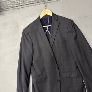 Cole Haan Blazer Mens Navy Blue 42L W35 Wool Blend Stretch Two Button 44"x31"